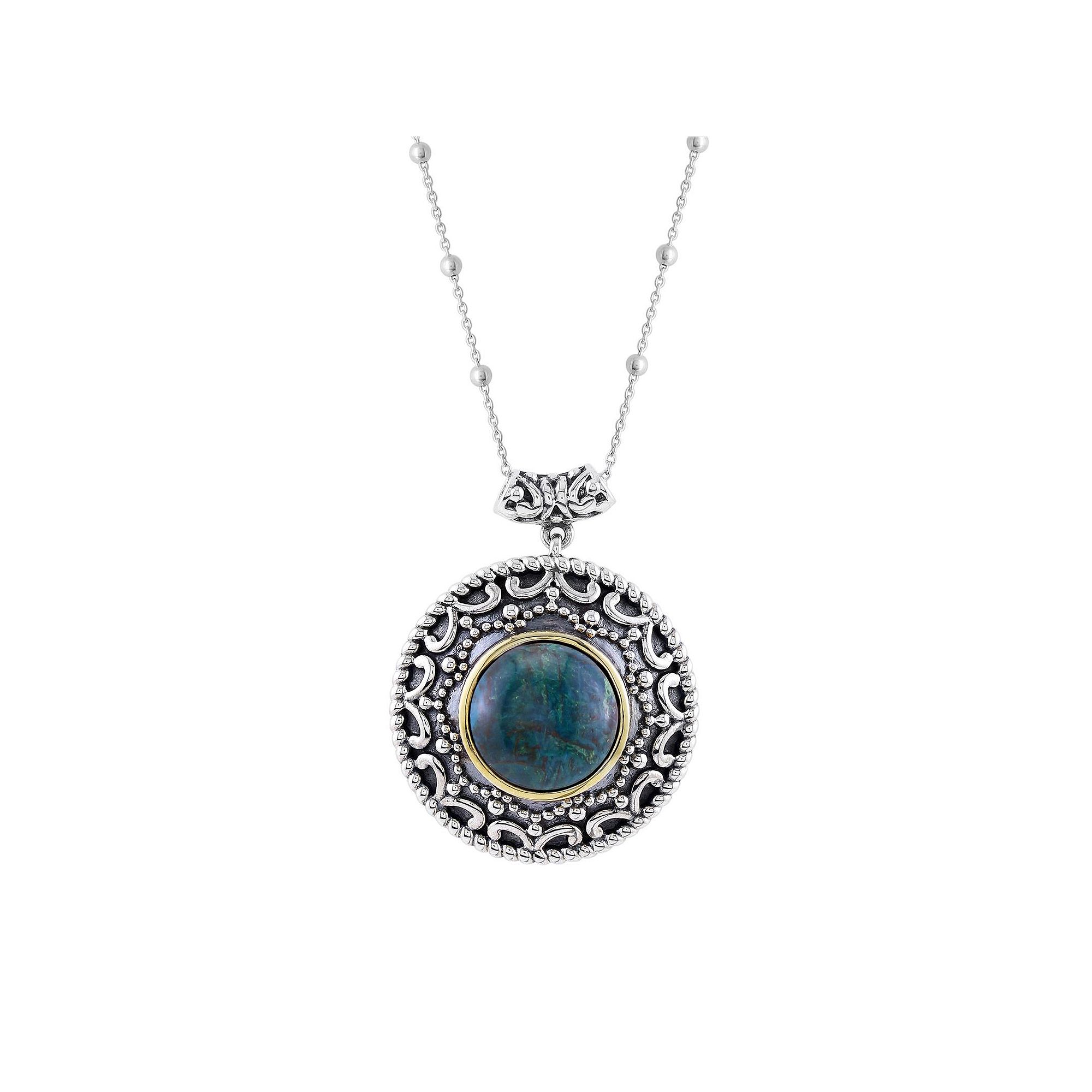 Gemistry Sterling Silver Chrysocolla Pendant Necklace, Womens, Size: 18