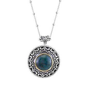 Gemistry Sterling Silver Chrysocolla Pendant Necklace