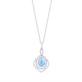 Gemistry Sterling Silver Larimar Pendant Necklace