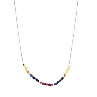 Gemistry Sterling Silver Multi-Color Sapphire Beaded Necklace