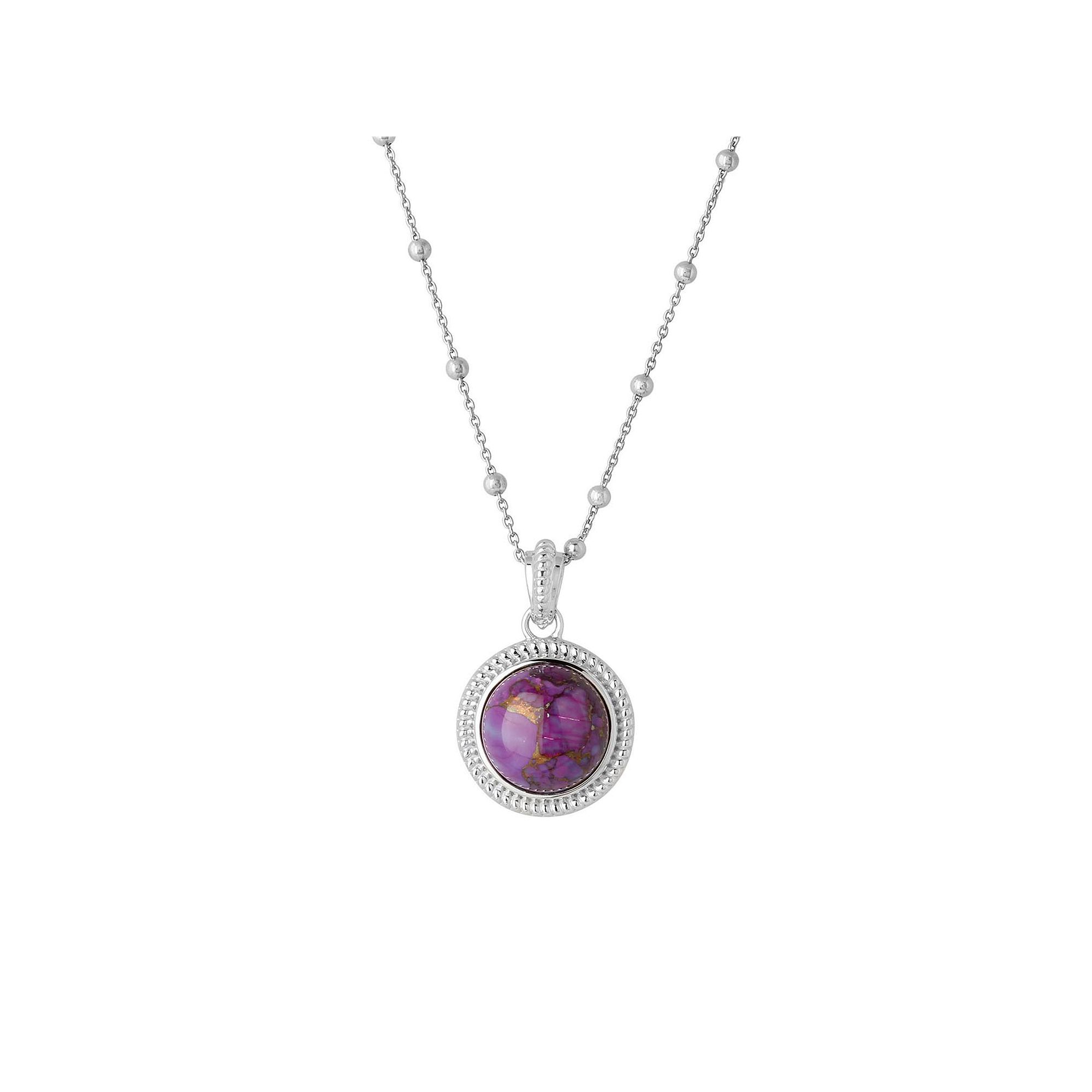Gemistry Sterling Silver Mohave Purple Turquoise Pendant Necklace, Womens