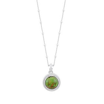 Gemistry Sterling Silver Green Turquoise Pendant Necklace