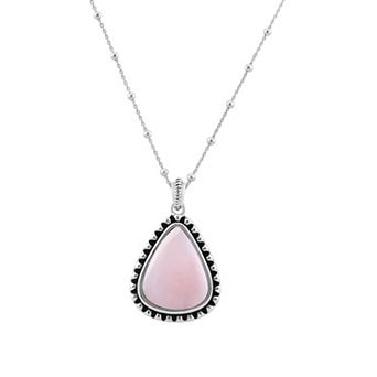 Gemistry Sterling Silver Pink Opal Pendant Necklace