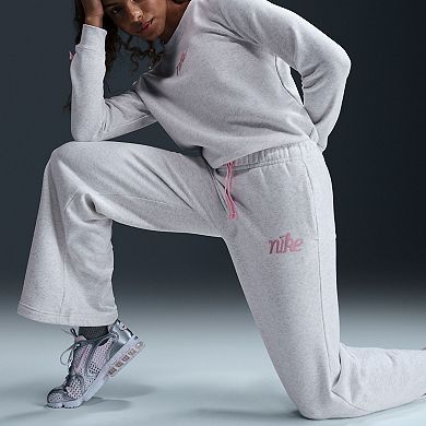Women's Nike Club Fleece Wide Leg Sweatpants with Bow