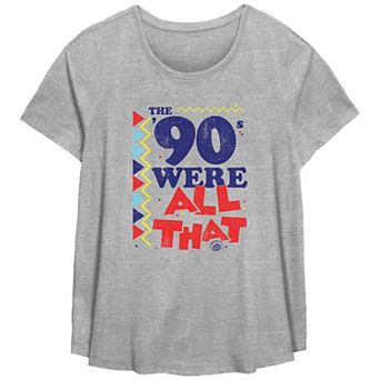 Plus Size Nickelodeon The 90's Were All That Scoop Hem Flow Graphic Tee