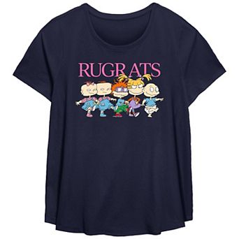 Plus Size Rugrats Kids March Scoop Hem Flow Graphic Tee