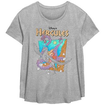 Disney Hercules Plus Size Hydra Escape Cracked Image Scoop Hem Flow Graphic Tee