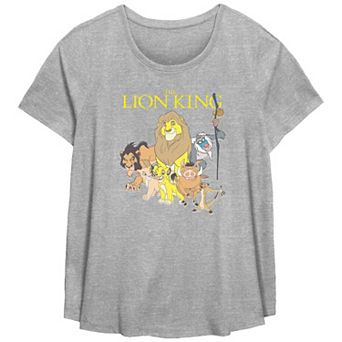 Disney's The Lion King Group Poster Plus Size Scoop Hem Flow Graphic Tee