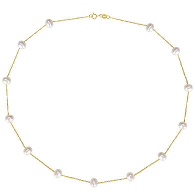 Stella Grace 10k Gold Freshwater Cultured Pearl Tin Cup Style Necklace