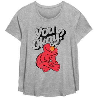 Plus Size Sesame Street You OK? Scoop Hem Flow Graphic Tee