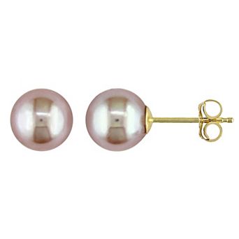 Stella Grace 14k Gold Pink Freshwater Cultured Pearl Stud Earrings