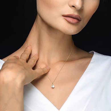 Stella Grace 14k Gold Freshwater Cultured Pearl & Diamond Accent Pendant Necklace