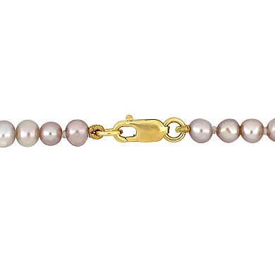 Stella Grace 14k Gold Pink Freshwater Cultured Pearl Strand Necklace