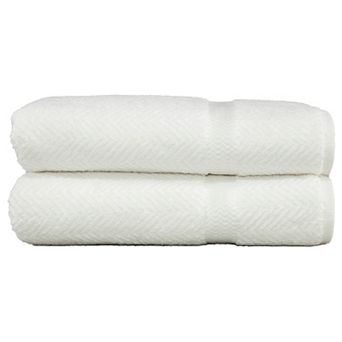 Linum Home Textiles Turkish Cotton Herringbone Set of 2 Bath Sheets