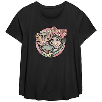 Plus Size The Muppets Classic Group Scoop Hem Flow Graphic Tee