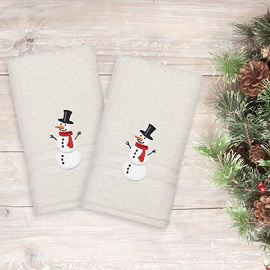 Linum Home Textiles 2-Pack Snowman Embroidered Denzi Hand Towels