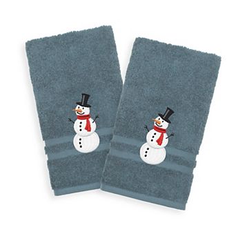 Linum Home Textiles 2-Pack Snowman Embroidered Denzi Hand Towels