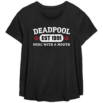 Plus Size Marvel Deadpool Est. 1991 Merc With A Mouth Graphic Tee