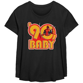 Plus Size Marvel Deadpool 90's Baby Graphic Tee