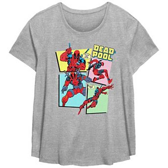 Plus Size Marvel Deadpool Comic Panels Graphic Tee