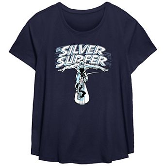 Plus Size Marvel Fantastic Four The Silver Surfer Graphic Tee