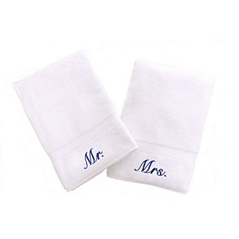 Linum Home Textiles 2-Pack "Mr." and "Mrs." Denzi Hand Towels