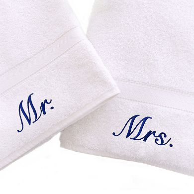 Linum Home Textiles 2-Pack "Mr." and "Mrs." Denzi Hand Towels