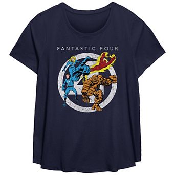 Plus Size Marvel Fantastic Four Classic Poster Graphic Tee