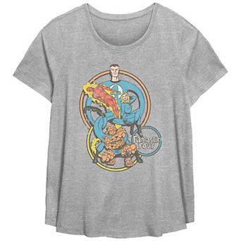 Plus Size Marvel Fantastic Four Super Hoops Graphic Tee