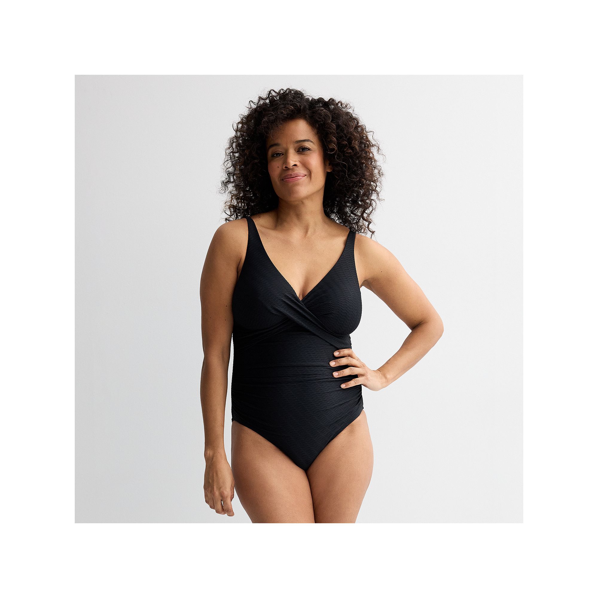 Womens Bal Harbour Cross Front One-Piece Swimsuit, Size: 8, Black
