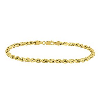 Stella Grace 10k Gold Men's Rope Chain Bracelet