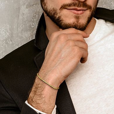 Stella Grace 10k Gold Men's Rope Chain Bracelet