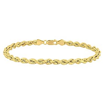 Stella Grace 10k Gold Men's Rope Chain Bracelet