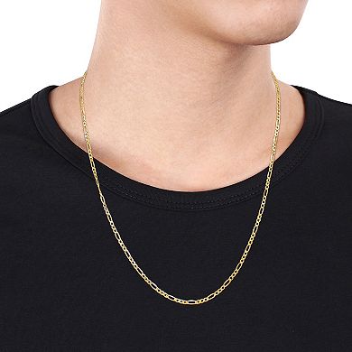 Stella Grace 10k Gold Men's Figaro Link Necklace