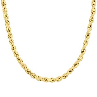 Stella Grace 10k Gold Men's Rope Chain Necklace