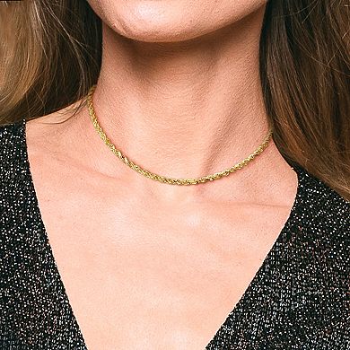Stella Grace 10k Gold Men's Rope Chain Necklace