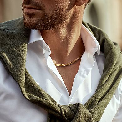 Stella Grace 10k Gold Men's Rope Chain Necklace