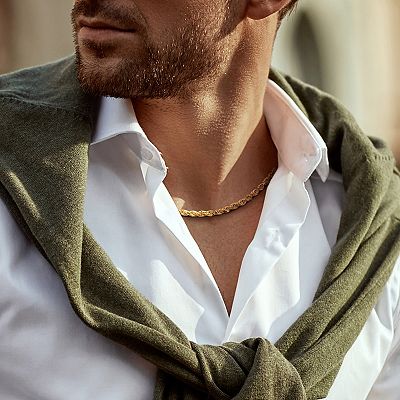 slim fit dress slacks Men's Bracelet - Monaco Chain BUB Plain