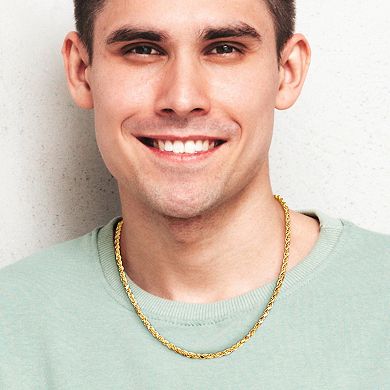 Stella Grace 10k Gold Men's Rope Chain Necklace