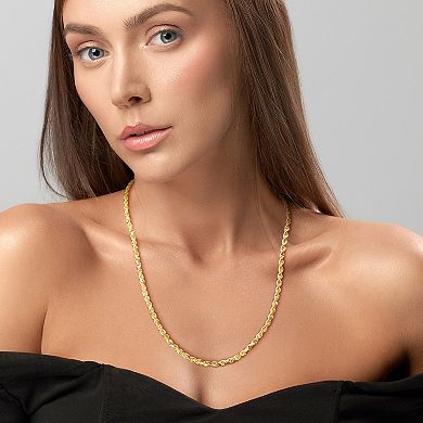 Stella Grace 10k Gold Men's Rope Chain Necklace