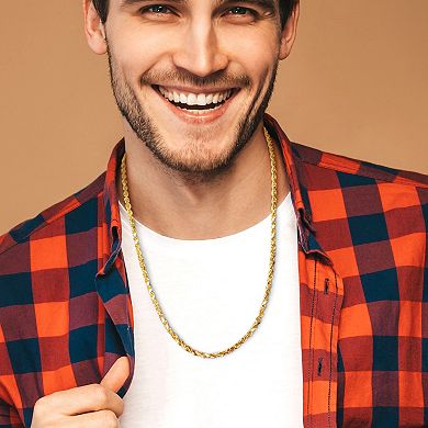 Stella Grace 10k Gold Men's Rope Chain Necklace