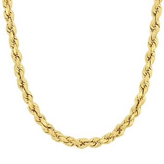 Stella Grace 10k Gold Men's Rope Chain Necklace