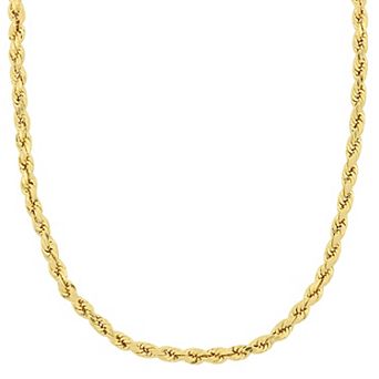 Stella Grace 14k Gold Men's Rope Chain Necklace