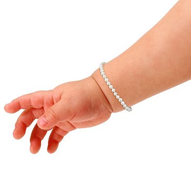 Stella Grace 10k Gold Cultured Freshwater Pearl Necklace, Bracelet & Stud Earrings 3-piece Baby Set