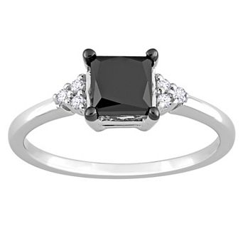 Stella Grace 14k White Gold 4/5 Carat T.W Black & White Diamond Engagement Ring