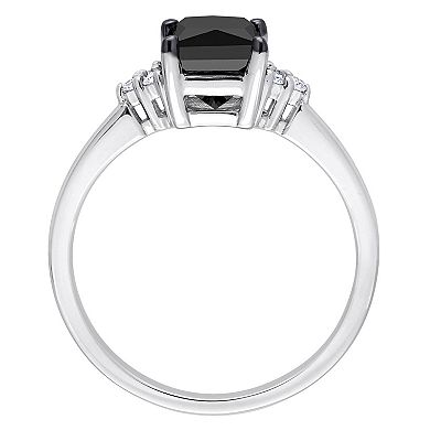 Stella Grace 14k White Gold 4/5 Carat T.W Black & White Diamond Engagement Ring