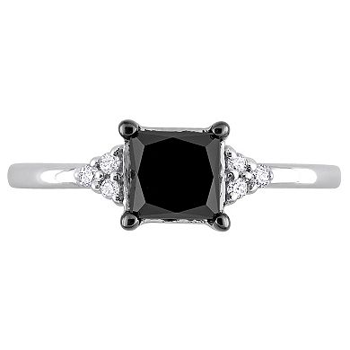 Stella Grace 14k White Gold 4/5 Carat T.W Black & White Diamond Engagement Ring