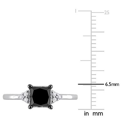 Stella Grace 14k White Gold 4/5 Carat T.W Black & White Diamond Engagement Ring
