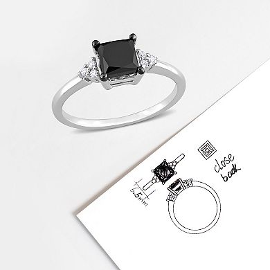 Stella Grace 14k White Gold 4/5 Carat T.W Black & White Diamond Engagement Ring