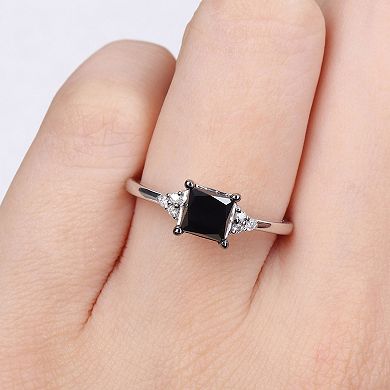 Stella Grace 14k White Gold 4/5 Carat T.W Black & White Diamond Engagement Ring